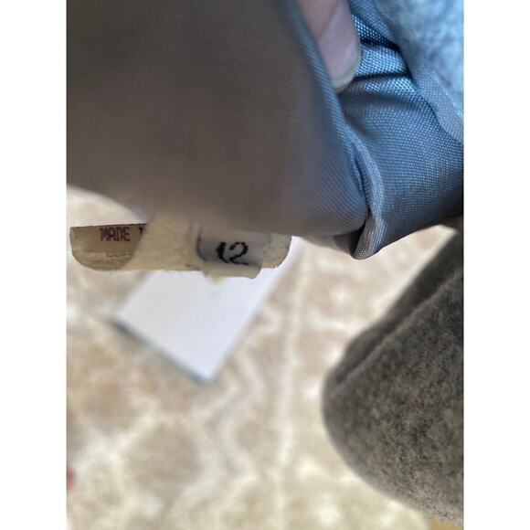 Vintage Herman Kay Petite Peacoat Gray Wool  Button Front Warm Winter Swing Coat - Picture 5 of 7